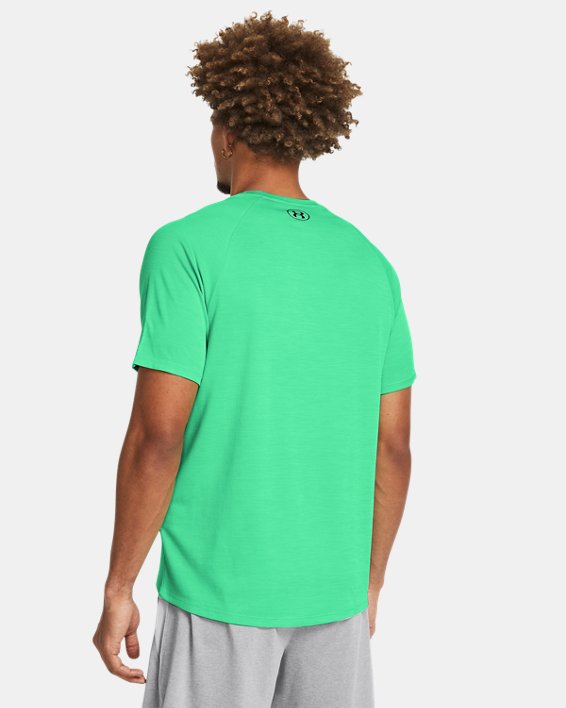 Męska koszulka z krótkimi rękawami UA Tech™ Textured, Green, pdpMainDesktop image number 1